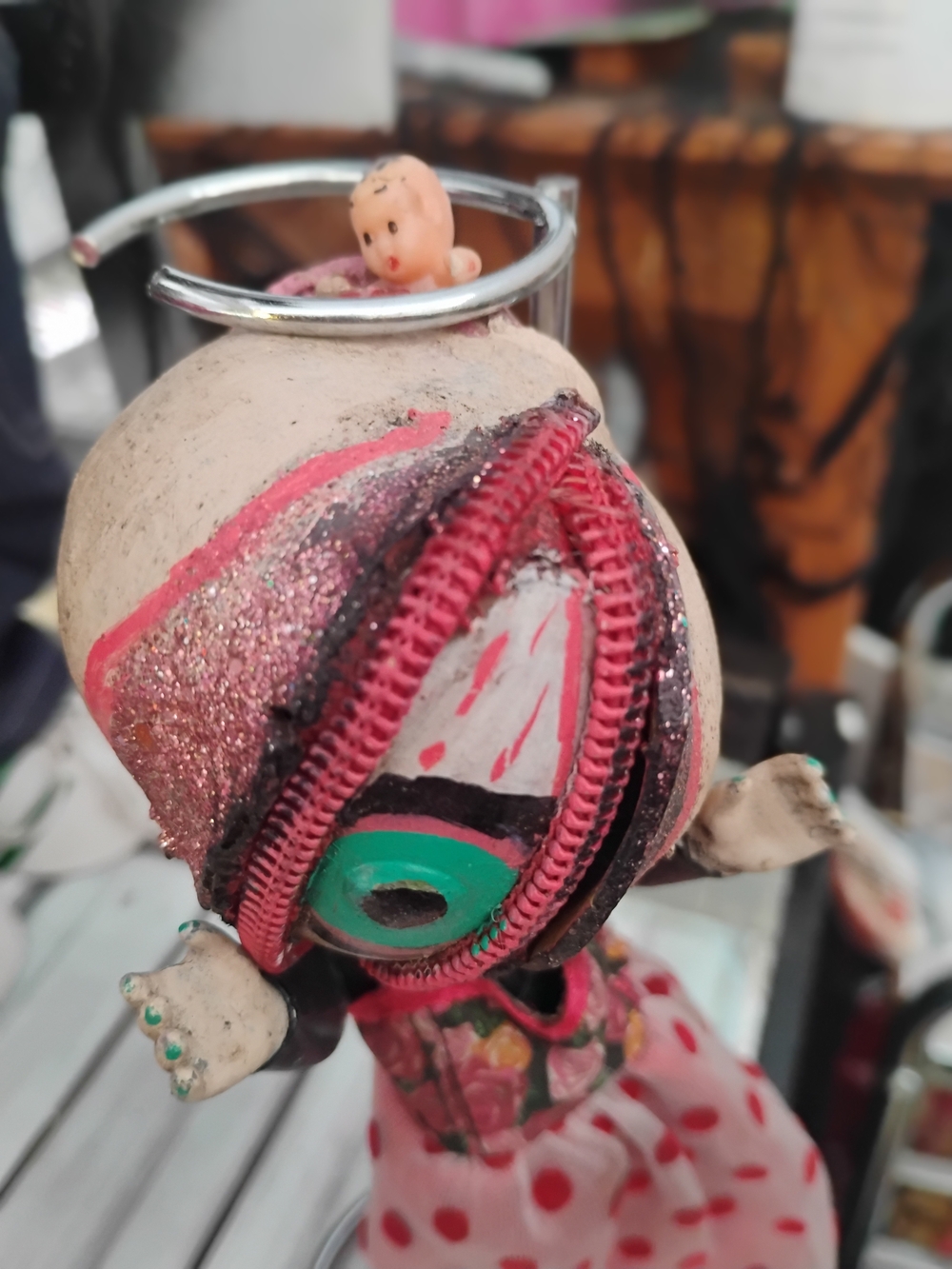 Handcrafted One Eyed Creepy Doll